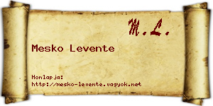 Mesko Levente névjegykártya